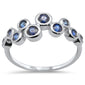 <span style="color:purple">SPECIAL!</span> .66ct G SI 14K White Gold Blue Sapphire Gemstones Band Ring Size 6.5