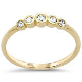 .18ct G SI 14K Yellow Gold Diamond Bezel Set Band Ring Size 6.5