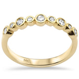 .36ct G SI 14K Yellow Gold Diamond Bezel Set Band Ring Size 6.5