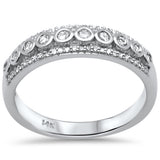 .26ct G SI 14K White Gold Diamond Bezel Set Band Ring Size 6.5