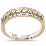 .26ct G SI 14K Yellow Gold Diamond Bezel Set Band Ring Size 6.5