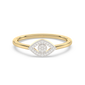 .06ct G SI 14K Yellow Gold Diamond Evil Eye Band Ring Size 6.5