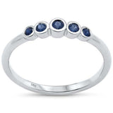 Anillo de banda de zafiro azul engastado en bisel de oro blanco de 14 quilates de 0,24 ct G SI, talla 6.5