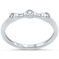 .13ct G SI 14K White Gold Diamond Round & Baguette Band Ring Size 6.5