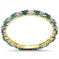 .53ct G SI 14K Yellow Gold Diamond &Emerald Gemstones Band Ring Size 6.5