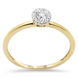 Anillo de oro amarillo de 14K con diamante ovalado de 0,08 ct, color G, pureza SI, talla 6.5