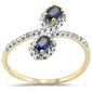 <span style="color:purple">SPECIAL!</span>.67ct G SI 14K Yellow Gold Diamond & Blue Sapphire Gemstones Ring Size 6.5