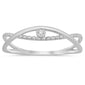 .02ct G SI 14K White Gold Diamond Beaded Band Ring Size 6.5