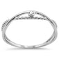 .02ct G SI 14K White Gold Diamond Beaded Band Ring Size 6.5