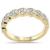 <span style="color:purple">¡ESPECIAL!</span>.26ct G SI Anillo de banda Milligrain de diamante de oro amarillo de 14K Talla 6.5