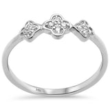 Anillo de banda de flor de diamante de oro blanco de 14K, 0,08 ct, G SI, talla 6,5