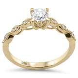 <span style="color:purple">¡ESPECIAL!</span>.55ct G SI Anillo de compromiso de oro amarillo de 14K con diamante y milgrana, talla 6.5