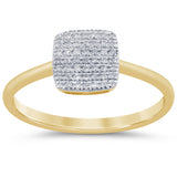 .11ct G SI 14K Yellow Gold Diamond Square Shape Ring Size 6.5