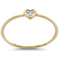 .01ct G SI 14K Yellow Gold Diamond Heart Shape Diamond Thin Band Ring Size 6.5