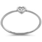 .01ct G SI 14K White Gold Heart Shape Diamond Thin Band Ring Size 6.5