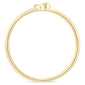 .01ct G SI 14K Yellow Gold Diamond Thin Heart Band Ring Size 6.5