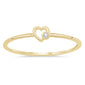 .01ct G SI 14K Yellow Gold Diamond Thin Heart Band Ring Size 6.5