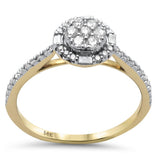 <span style="color:purple">SPECIAL!</span>.36ct G SI 14K Yellow Gold Round & Baguette Diamond Engagement Ring Size 6.5