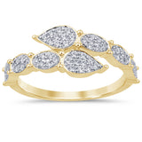 .35ct G SI 14K Yellow Gold Diamond Wrap Around Band Ring Size 6.5