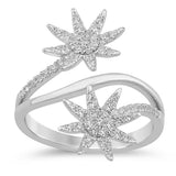 .27ct G SI 14K White Gold Diamond Starburst Band Ring Size 6.5