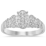 <span style="color:purple">¡ESPECIAL!</span>.36ct G SI Anillo de oro blanco de 14K con forma ovalada de diamante Talla 6.5