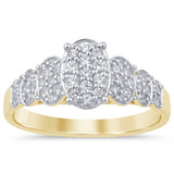 <span style="color:purple">¡ESPECIAL!</span> Anillo de oro amarillo de 14 quilates con forma ovalada de diamante de .37ct G SI, talla 6.5