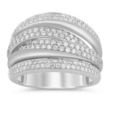 .95ct G SI 14K White Gold Diamond Dome Band Ring Size 6.5