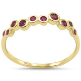 Anillo de banda de oro amarillo de 14 quilates con rubíes de 0,26 ct G SI, talla 6,5