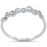 .20ct G SI 14K White Gold Diamond Bezel Set Band Ring Size 6.5