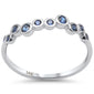 .26ct G SI 14K White Gold Blue Sapphire Gemstones Band Ring Size 6.5