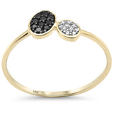 Anillo de oro amarillo de 14K con diamantes blancos y negros de .11ct G SI, talla 6.5
