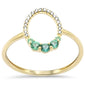 .24ct G SI 14K Yellow Gold Diamond & Emerald Gemstones Band Ring Size 6.5