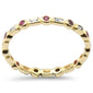 .51ct G SI 14K Yellow Gold Diamond & Ruby Gemstones Band Ring Size 6.5