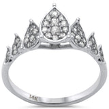 <span style="color:purple">¡ESPECIAL!</span> .33ct G SI 14K Oro Blanco Anillo de banda de diamantes en forma de pera Talla 6.5