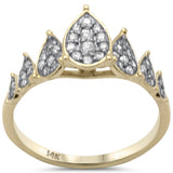 .31ct G SI 14K Yellow Gold Pear Shaped Diamond Band Ring Size 6.5