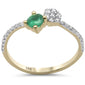 <span style="color:purple">SPECIAL!</span> 2.45ct G SI 14K Yellow Gold Diamond & Emerald Gemstones Band Ring  Size 6.5