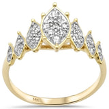 <span style="color:purple">¡ESPECIAL!</span> Anillo de banda de diamantes marquesa de oro amarillo de 14K con .37ct G SI Talla 6.5