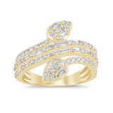 <span style="color:purple">SPECIAL!</span> .76ct G SI 14K Yellow Gold Diamond Wrap Around Band Ring  Size 6.5