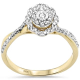 .36ct G SI 14K Yellow Gold Diamond Double Halo Ring Size 6.5