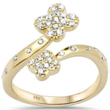 <span style="color:purple">¡ESPECIAL!</span> .41ct G SI 14K Oro Amarillo Anillo con Diseño Floral Envolvente de Diamantes Talla 6.5