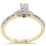 .38ct G SI 14K Yellow Gold Round & Baguette Diamond Ring Size 6.5