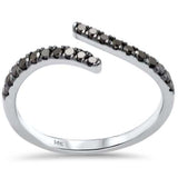 .33ct G SI 14K White Gold Black Diamond Band Ring  Size 7