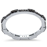 <span style="color:purple">SPECIAL!</span> .33ct G SI 14K White Gold Black Diamond Band Ring  Size 7