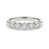 <span style="color:purple">SPECIAL!</span>.50ct G SI 14K White Gold Five Stone Diamond Band Ring Size 7