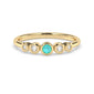 .29ct G SI 14K Yellow Gold Diamond & Turquoise Band Ring Size 7