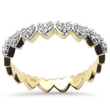 <span style="color:purple">¡ESPECIAL!</span> Anillo de banda de diamantes en forma de corazón de oro amarillo de 14K con .16 ct G SI Talla 6.5