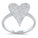 <span style="color:purple">SPECIAL!</span> .33ct G SI 14K White Gold Diamond Heart Band Ring Size 6.5