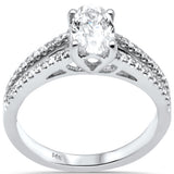 1.10ct G SI 14K White Gold Oval Shape Diamond Engagement Ring  Size 6.5