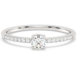 <span style="color:purple">SPECIAL!</span>.35ct G SI 14K White Gold Round Diamond Thin Engagement Ring  Size 6.5