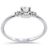 .33ct G SI 14K White Gold Round Diamond Thin Engagement Ring  Size 6.5